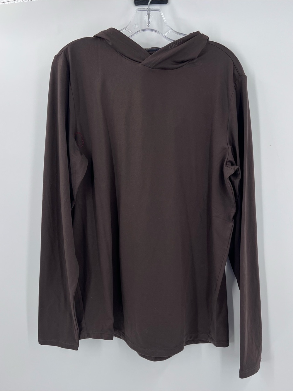 Men's Brown Hooded Long-Sleeve Shirt